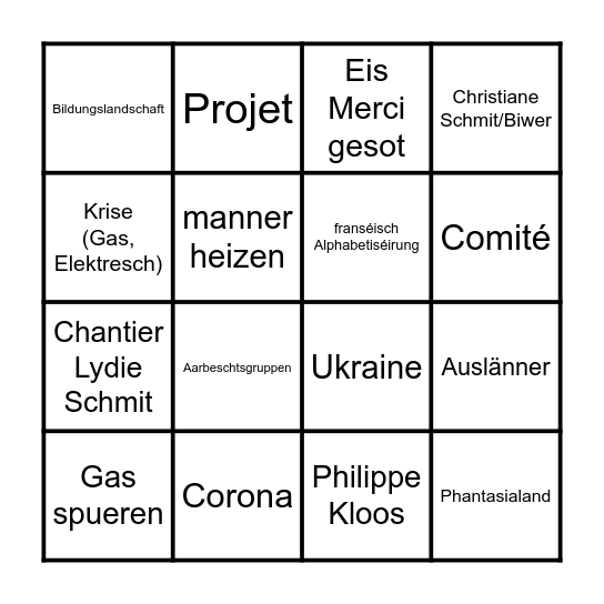 Rentrée 2022/2023 Bingo Card