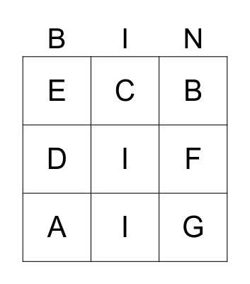 The Alphabet Bingo Card
