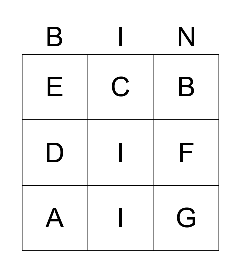 The Alphabet Bingo Card