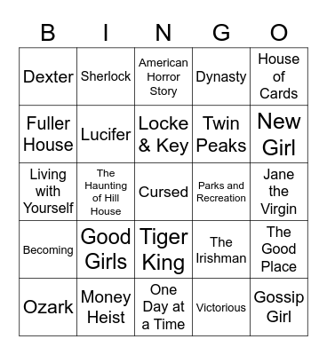 Netflix Bingo Card