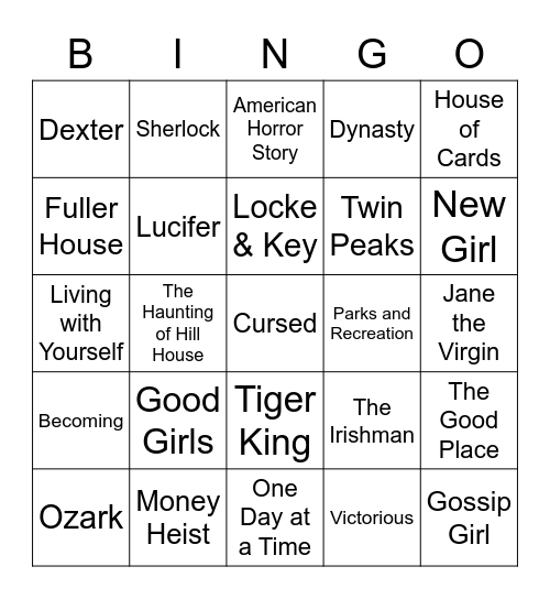 Netflix Bingo Card