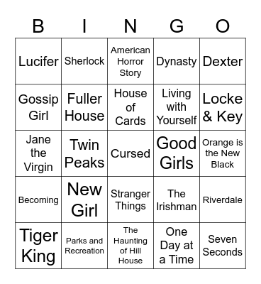 Netflix Bingo Card