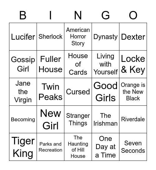 Netflix Bingo Card