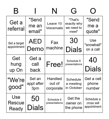 Phone Block Bingo Card