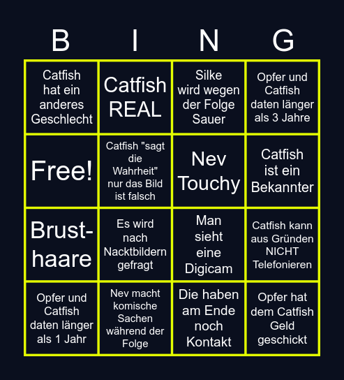 MTV KEVFISH Bingo Card