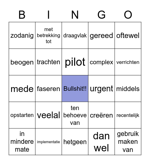 Bullshit bingo Card