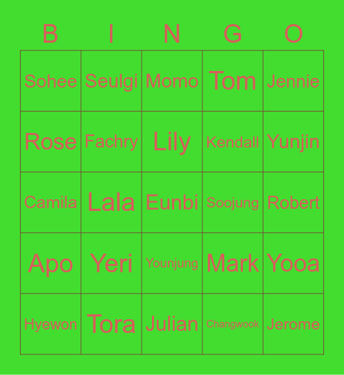 Board Bingo Card