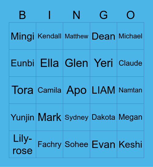 PUNYA TOM Bingo Card