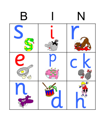 Jolly Phonics Bingo Card