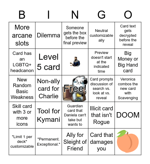 Last Week of Scarlet Keys Preview Season Bingo Card