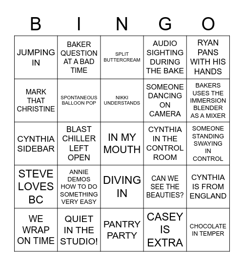 GCS4 FINALE BINGO! Bingo Card