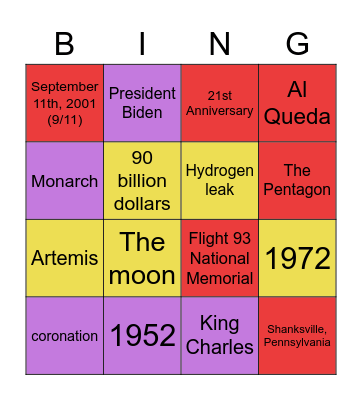 9/12 CNN 10 Bingo Card