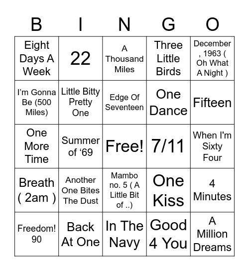 ALL ABOUT NUMBERs Bingo Card