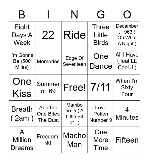 ALL ABOUT NUMBERs Bingo Card