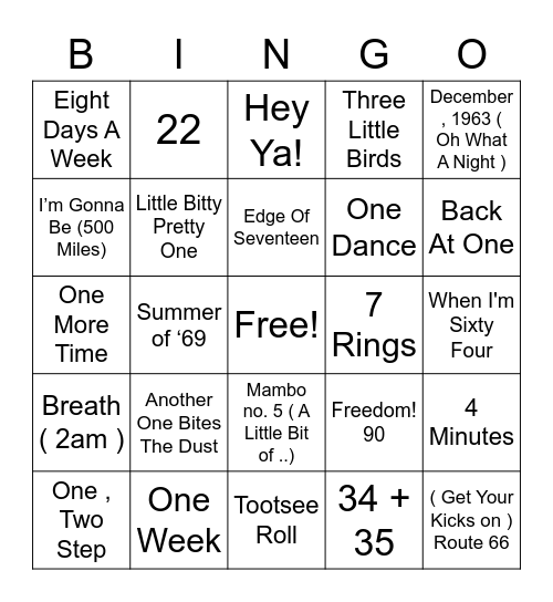 ALL ABOUT NUMBERs Bingo Card