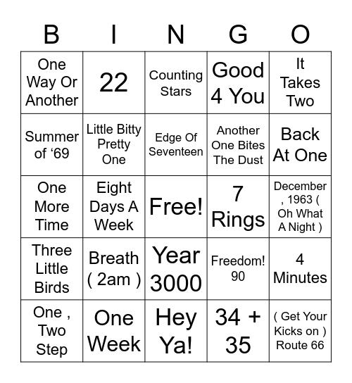 ALL ABOUT NUMBERs Bingo Card