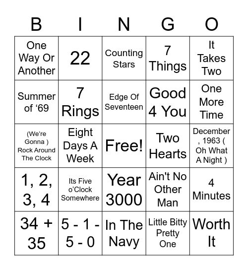 ALL ABOUT NUMBERs Bingo Card