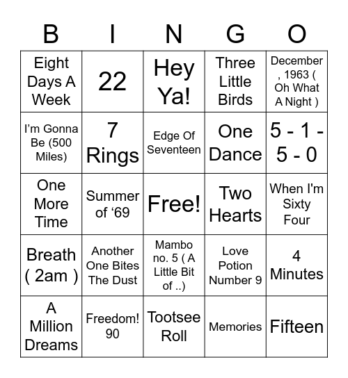 ALL ABOUT NUMBERs Bingo Card