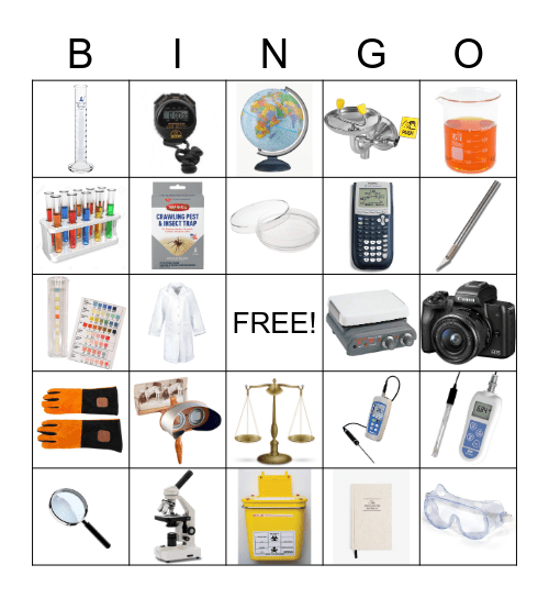 Scientific Tools Bingo Card