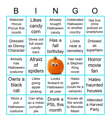 Halloween Team Building Bingo Card