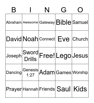 Connect Kids Bingo Card