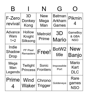 September Direct 2022 Bingo Card