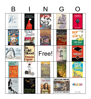 Banned Book Bingo Card