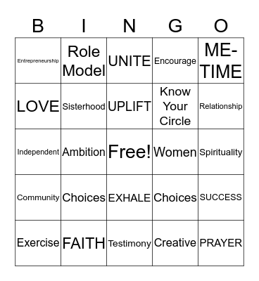 EMPOWER BINGO Card