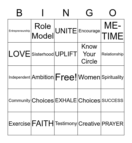 EMPOWER BINGO Card