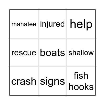 Help the Manatees! Bingo Card