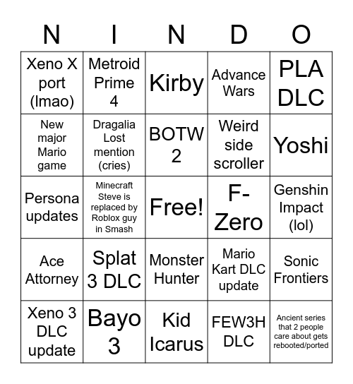 Direct 09/13 Bingo Card