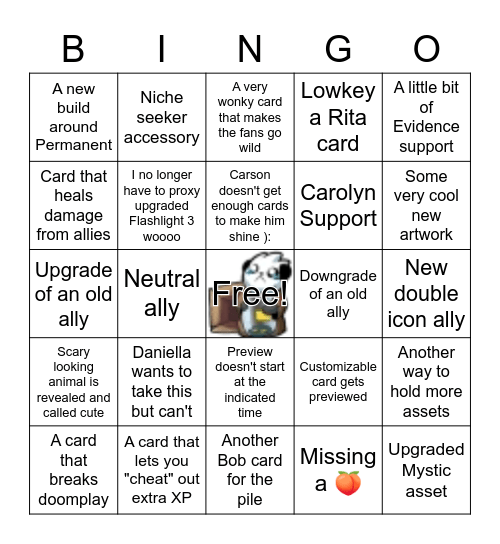 Last Week (And Beyond) of Scarlet Keys Preview Season Bingo Card