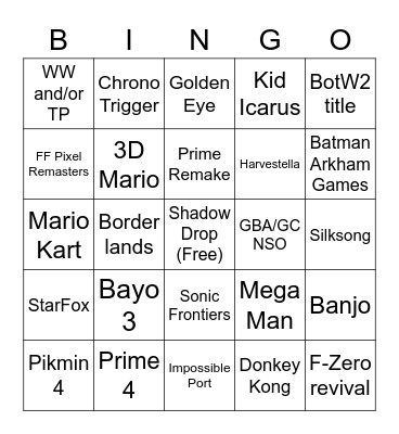 September Direct 2022 Bingo Card