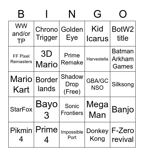 September Direct 2022 Bingo Card