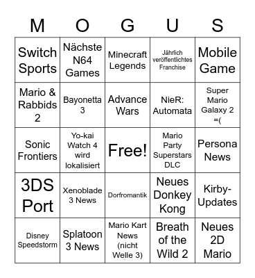 Direct Flyrect Bingo Card