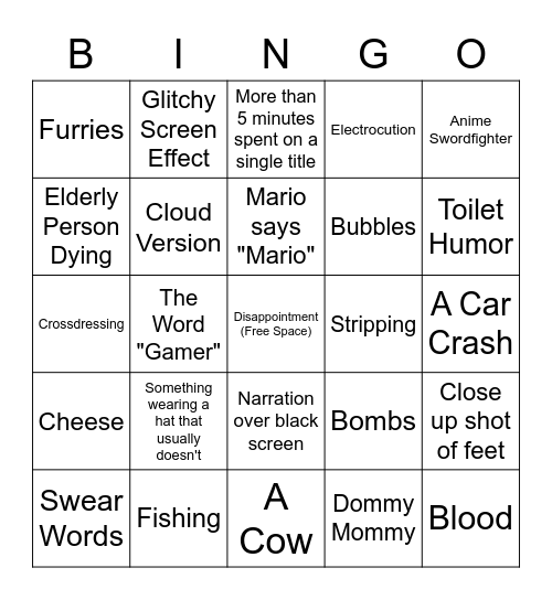 Nintendo Direct September 2022 Bingo Card