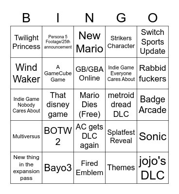 Ninnnnnnn Bingo Card