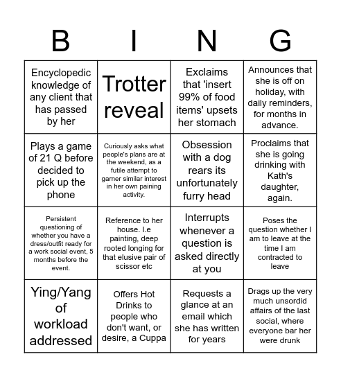 Megan's Daily Musings Bingo Card