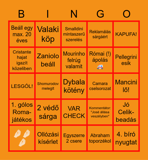 Empoli – AS Roma Bingo Card