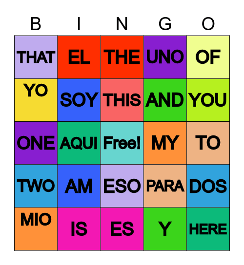 DOLCH WORDS/PALABRAS DOLCH Bingo Card