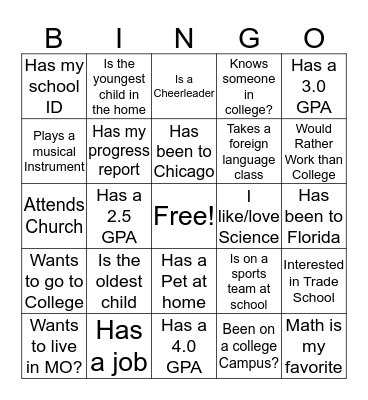 LINGO Bingo Card