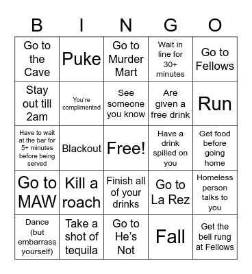 Bai and Bruc Bingo Board Bingo Card