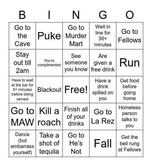 Bai and Bruc Bingo Board Bingo Card