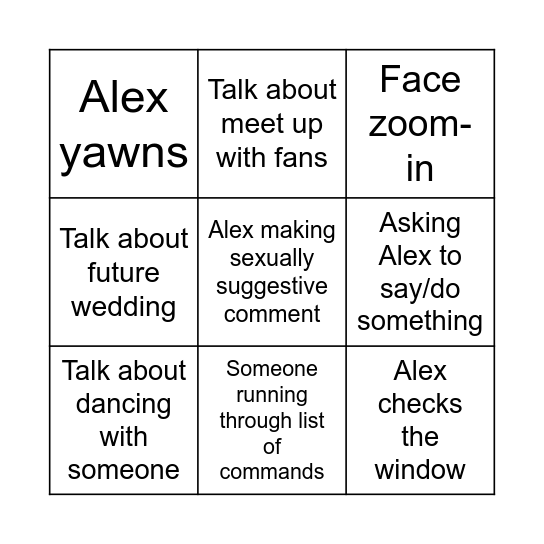 Alex's Mod Bingo Card