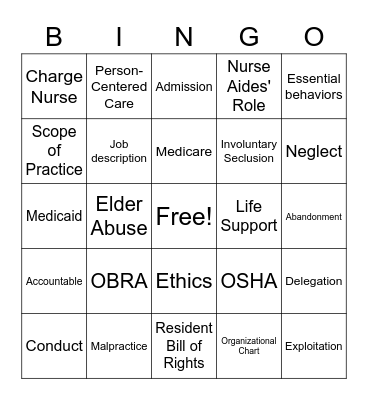 UNIT 1 Bingo Card