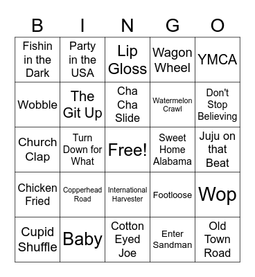 Music Bingo Card