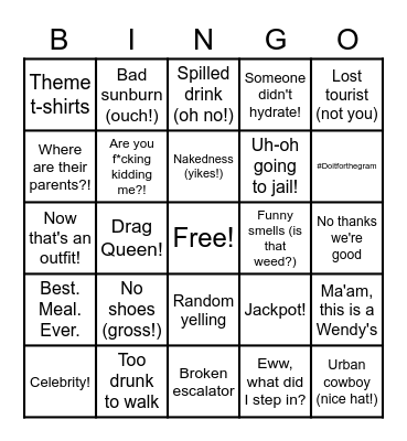 Jaisen's Vegas Birthday Spectacular! Bingo Card