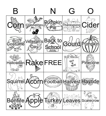 Fall Festival Bingo Card