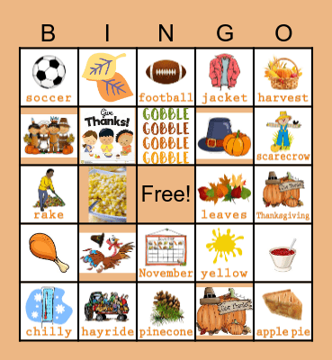 Gobble Gobble Bingo Card