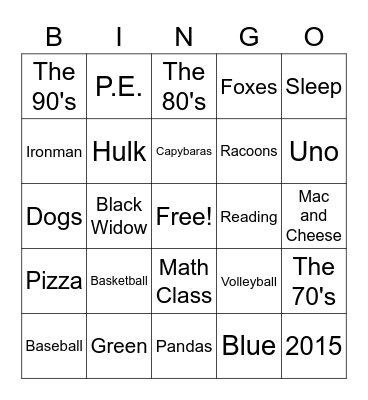 PATHWAYS Bingo Card